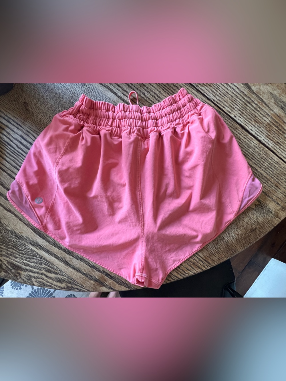 lululemon Hotty Hot Coral Pink Shorts - Picture 2 of 3